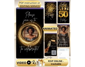 50th Birthday Invitation Video Digital Phone
